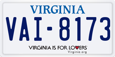 VA license plate VAI8173