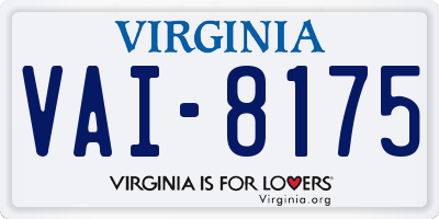 VA license plate VAI8175