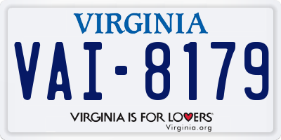VA license plate VAI8179