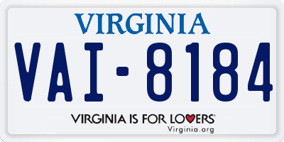 VA license plate VAI8184