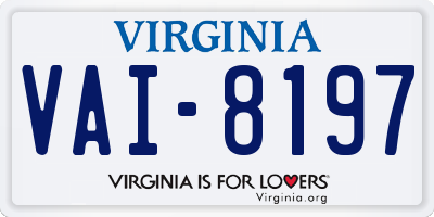VA license plate VAI8197