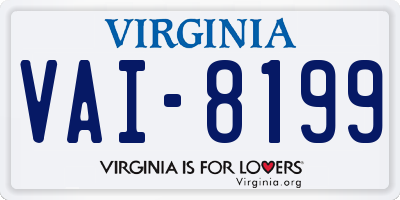 VA license plate VAI8199