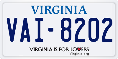 VA license plate VAI8202