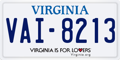 VA license plate VAI8213