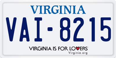 VA license plate VAI8215