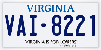 VA license plate VAI8221
