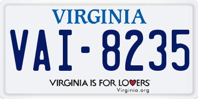VA license plate VAI8235