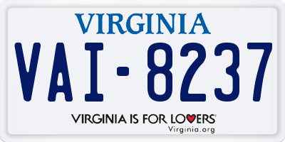 VA license plate VAI8237
