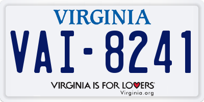 VA license plate VAI8241