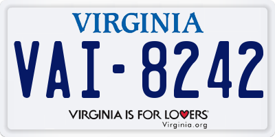 VA license plate VAI8242