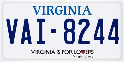VA license plate VAI8244