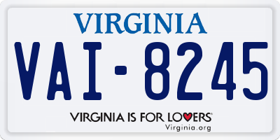 VA license plate VAI8245