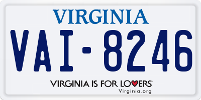 VA license plate VAI8246