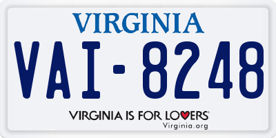 VA license plate VAI8248