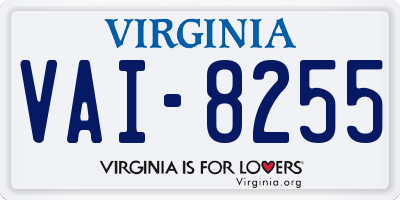 VA license plate VAI8255