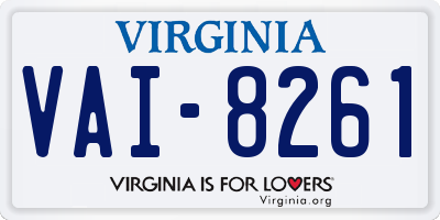 VA license plate VAI8261