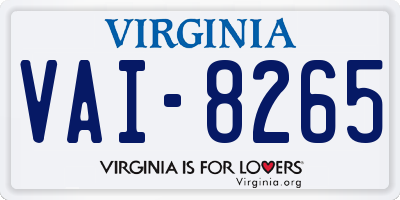 VA license plate VAI8265