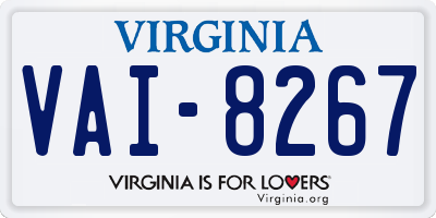 VA license plate VAI8267