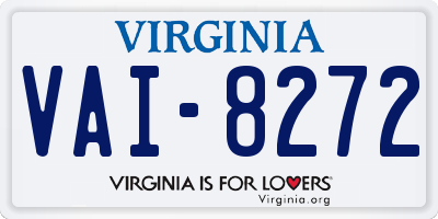 VA license plate VAI8272