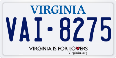 VA license plate VAI8275