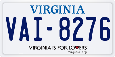 VA license plate VAI8276