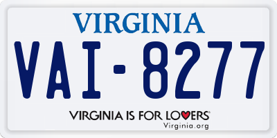 VA license plate VAI8277