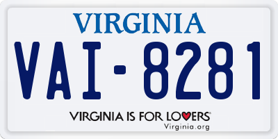 VA license plate VAI8281
