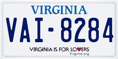 VA license plate VAI8284