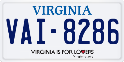 VA license plate VAI8286