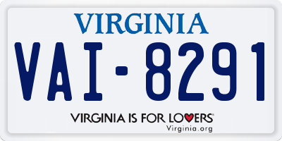 VA license plate VAI8291