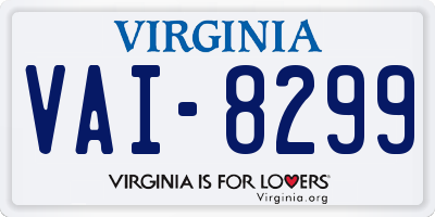 VA license plate VAI8299