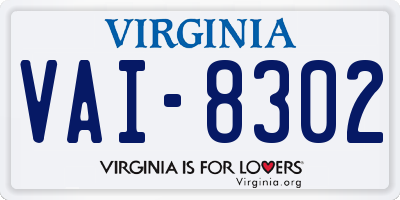 VA license plate VAI8302