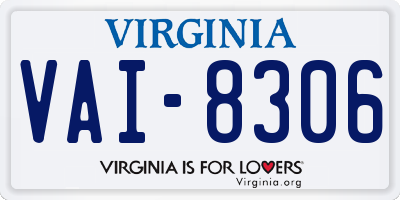 VA license plate VAI8306