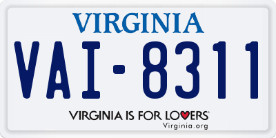 VA license plate VAI8311