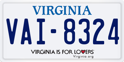 VA license plate VAI8324