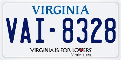 VA license plate VAI8328