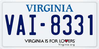 VA license plate VAI8331