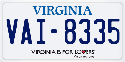 VA license plate VAI8335