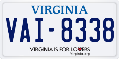 VA license plate VAI8338
