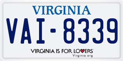 VA license plate VAI8339