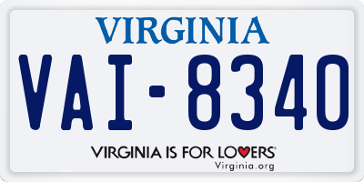 VA license plate VAI8340