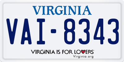 VA license plate VAI8343