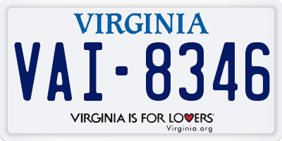 VA license plate VAI8346