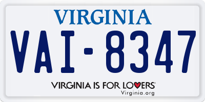 VA license plate VAI8347