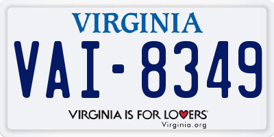 VA license plate VAI8349