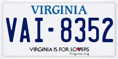 VA license plate VAI8352