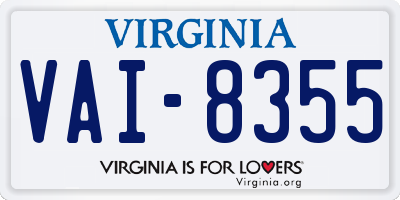 VA license plate VAI8355