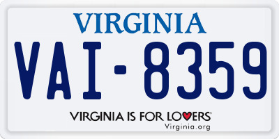 VA license plate VAI8359
