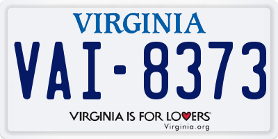VA license plate VAI8373