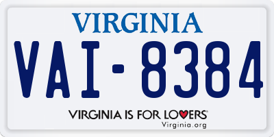 VA license plate VAI8384